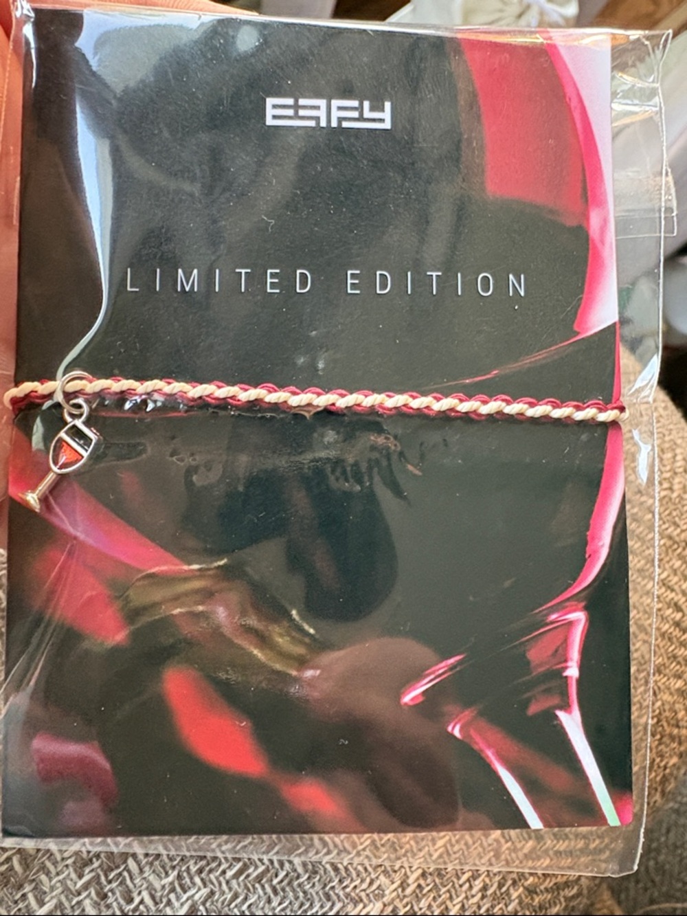 Effy Red and Cream Braided Limited Edition Bracelet- wine glass